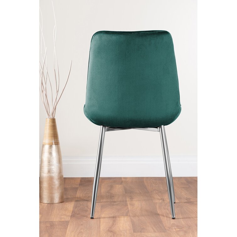 Green dining chairs 2025 with chrome legs